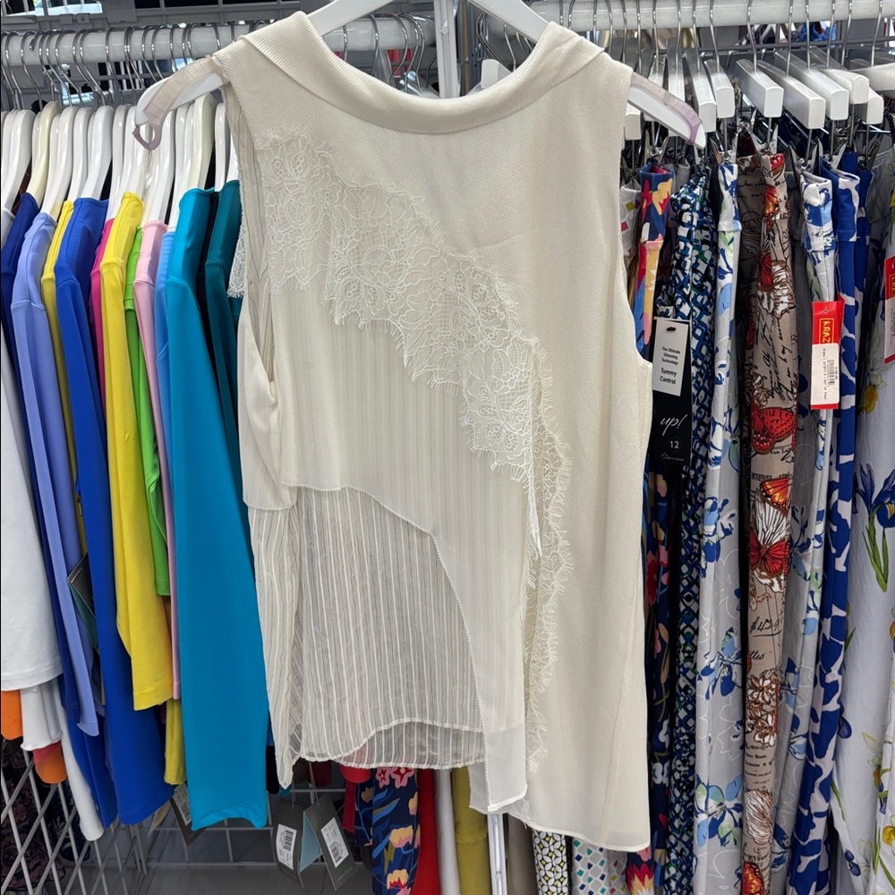 Ivory Turtleneck Lace Top